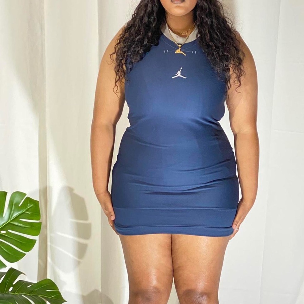 Vanilla | Reworked Jordan Dress Upcycled From A Jordan Long Sleeve Tee